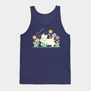 West Highland White Terrier Playing with Butterfly Tank Top